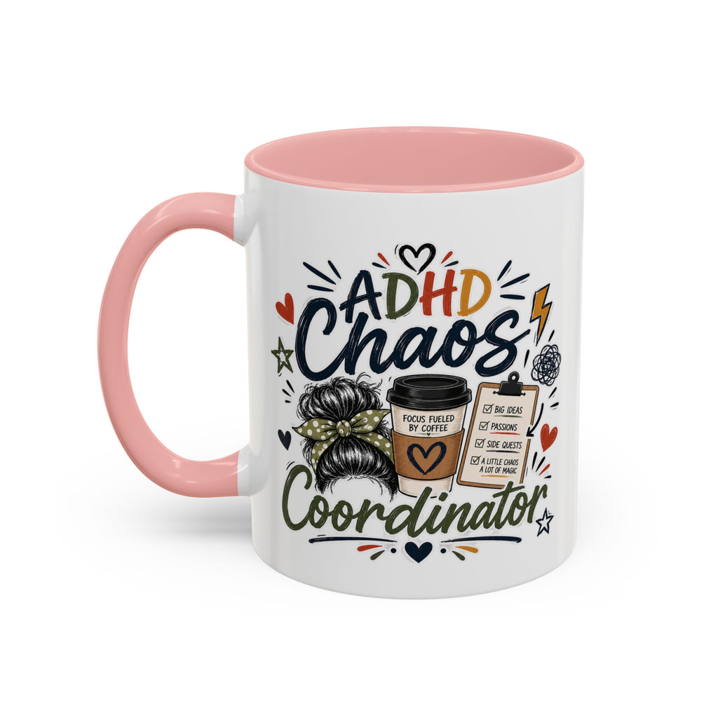 ADHD Chaos Coordinator Mug | Funny ADHD Coffee Mug | Mental Health Awareness Cup | Ceramic Coffee Mug for Moms, Teachers & ADHD Lovers