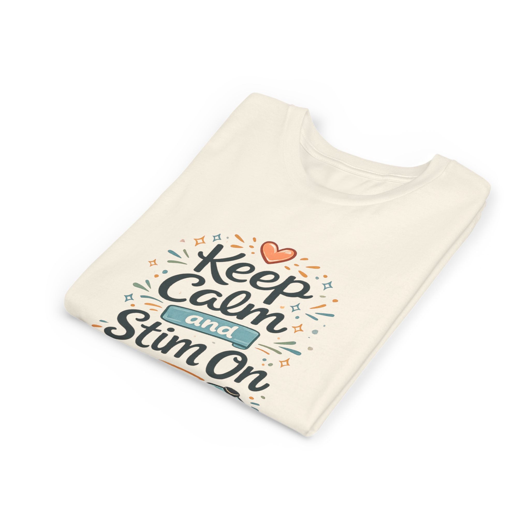 Keep Calm and Stim On Youth Shirt Autism Sensory T Shirt Neurodivergent Kids Tee Fidget Toy Gift Special Needs Awareness