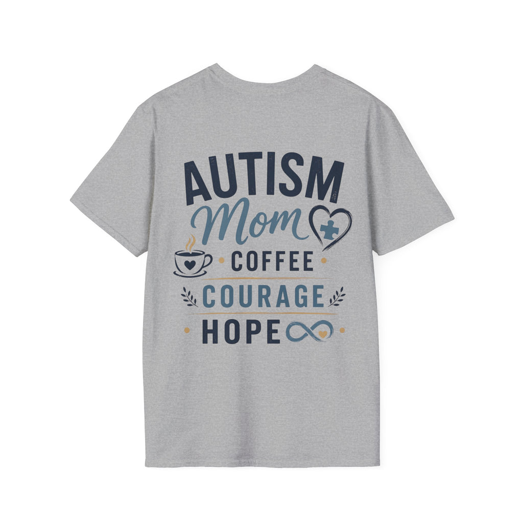 Autism Mom Shirt | Coffee Courage Hope Tee | Autism Mama T-Shirt | Special Needs Mom Gift | Autism Awareness Apparel | Neurodiversity
