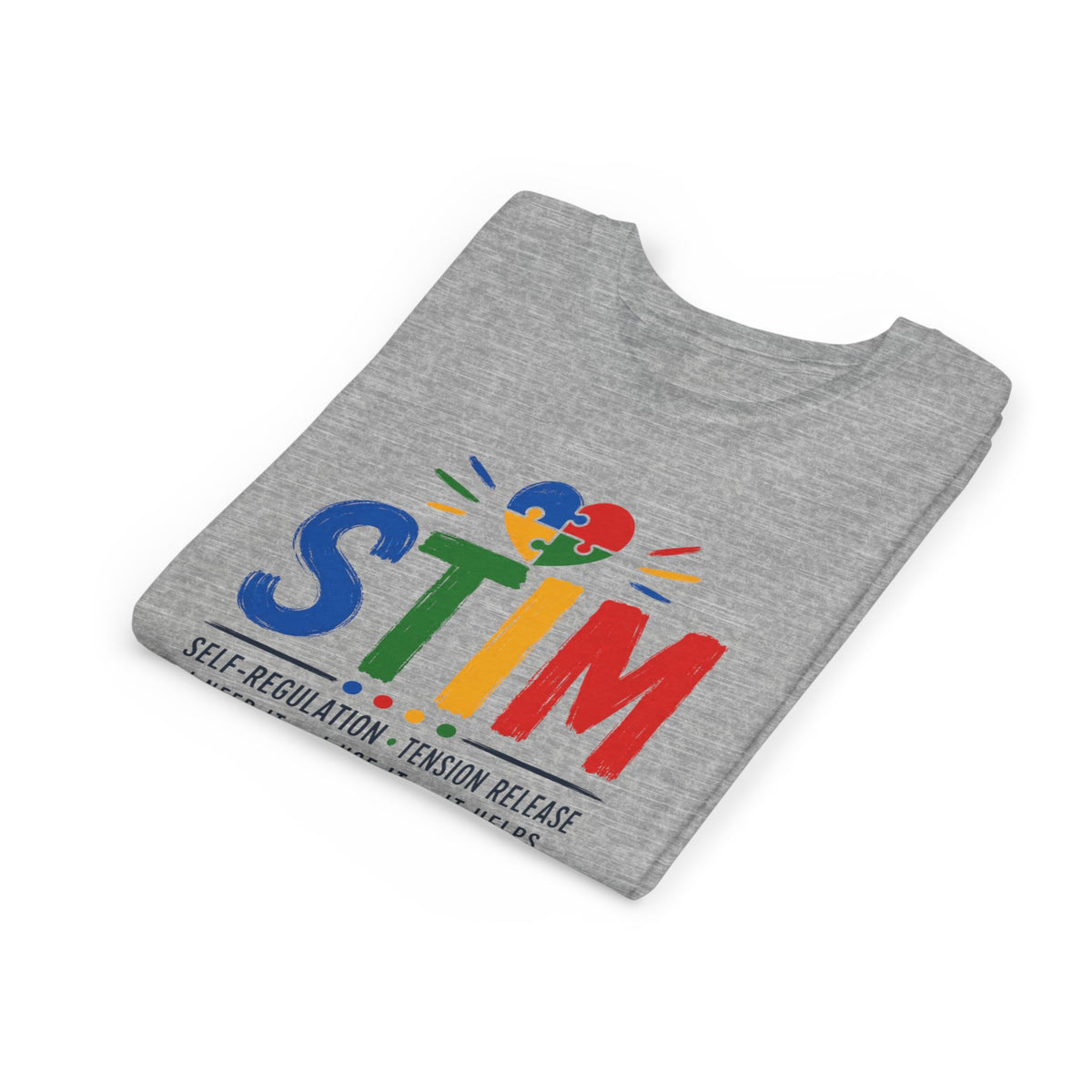 Sensory STIM Pride Heart Youth Tee | Autism Sensory Regulation Shirt