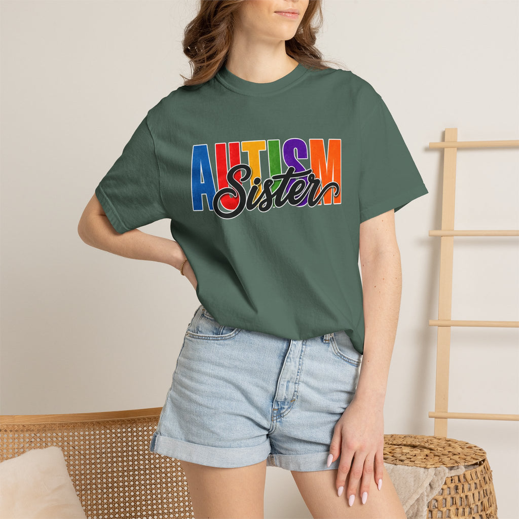 Autism Sister Shirt Proud Autism Sister T Shirt Autism Awareness Autism Acceptance Gift Puzzle Heart Special Needs Sibling Tee