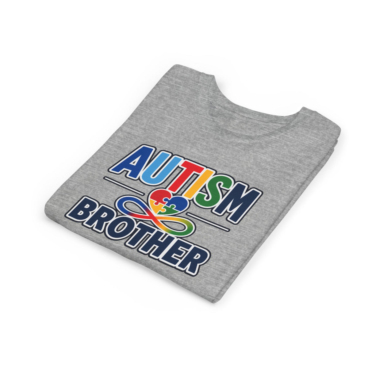 Autism Brother Youth Tee | Puzzle Heart Infinity Awareness Shirt