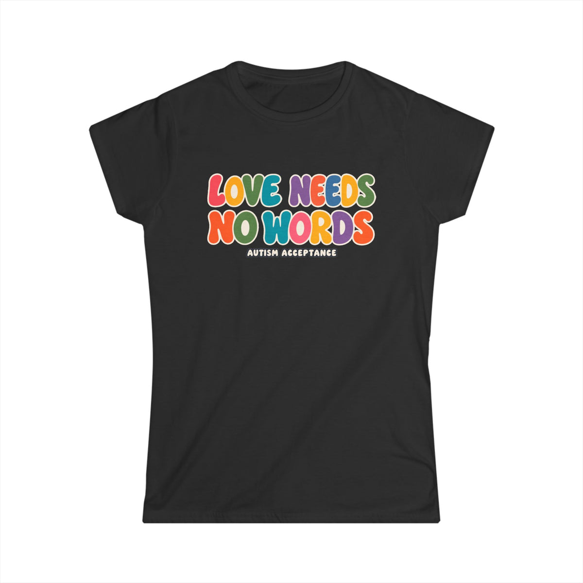 Love Needs No Words Shirt, Autism Acceptance Minimal Tee, Nonverbal Autism T-Shirt, Autism Awareness Gift, White Simple Design