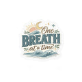 One Breath at a Time Kiss-Cut Vinyl Decal | Calm Waves Sun & Moon Sticker