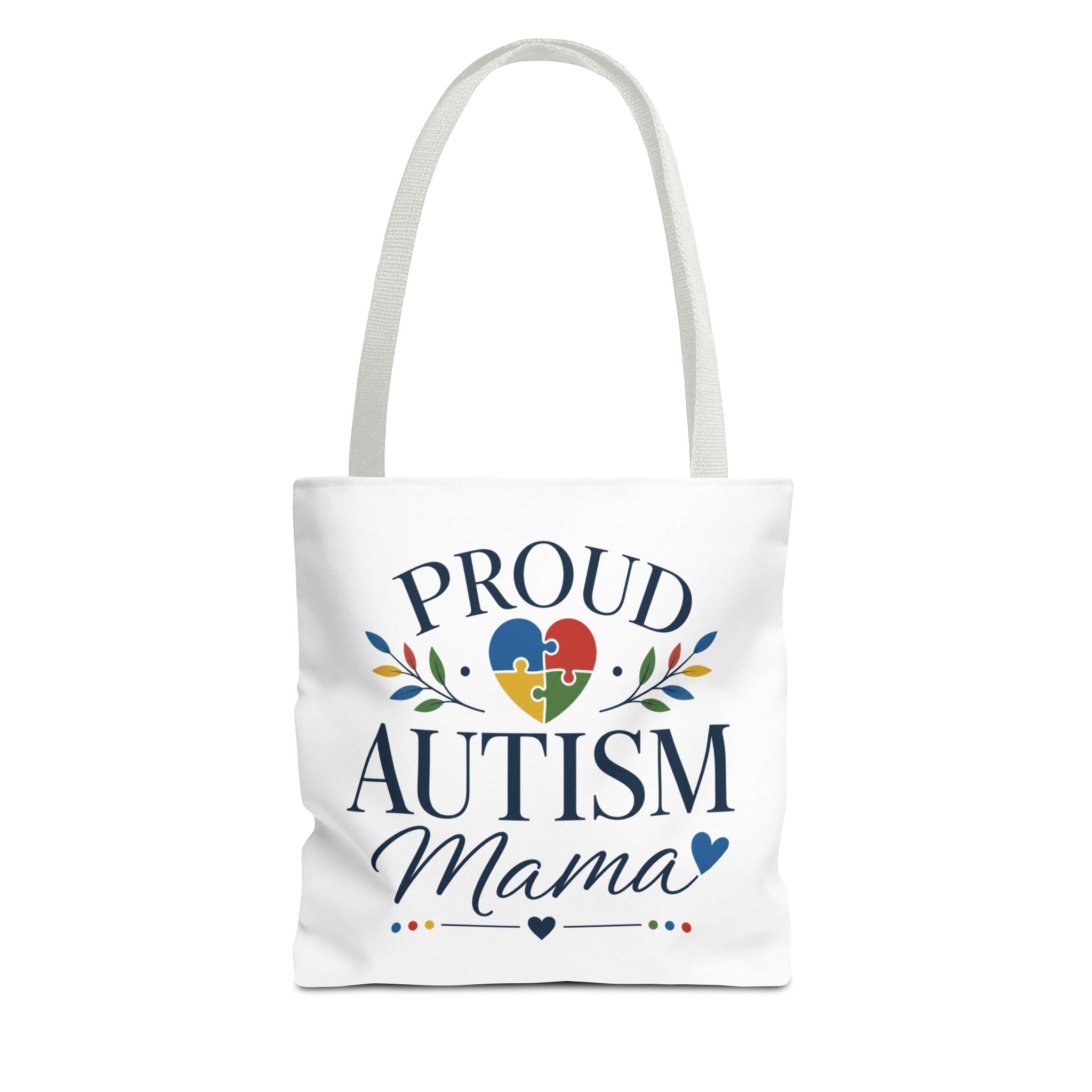 Proud Autism Mama Tote Bag | Puzzle Heart Support Awareness