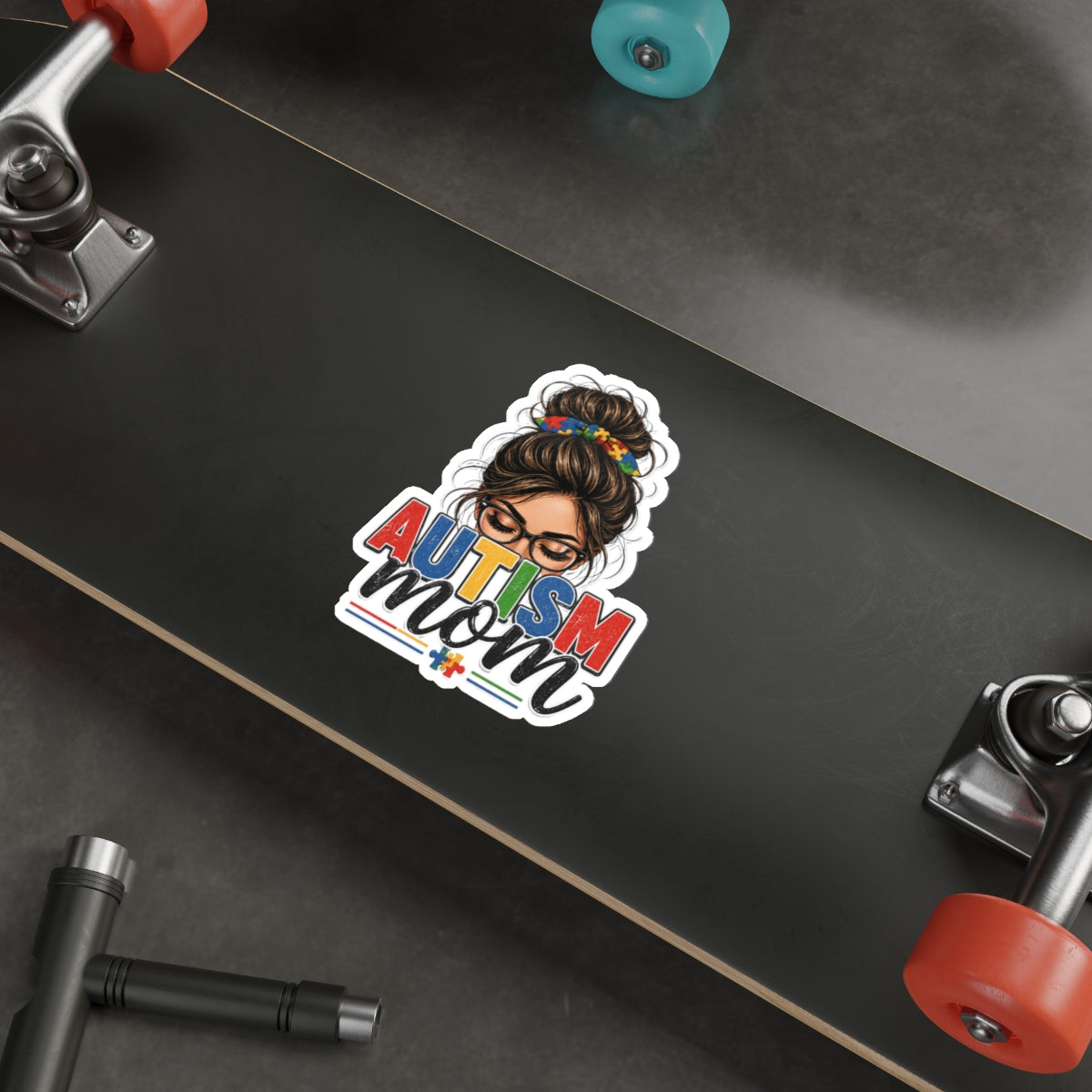 Autism Mom Sticker Autism Acceptance Vinyl Decal Puzzle Ribbon Waterproof Die Cut Sticker Laptop Water Bottle Mom Gift