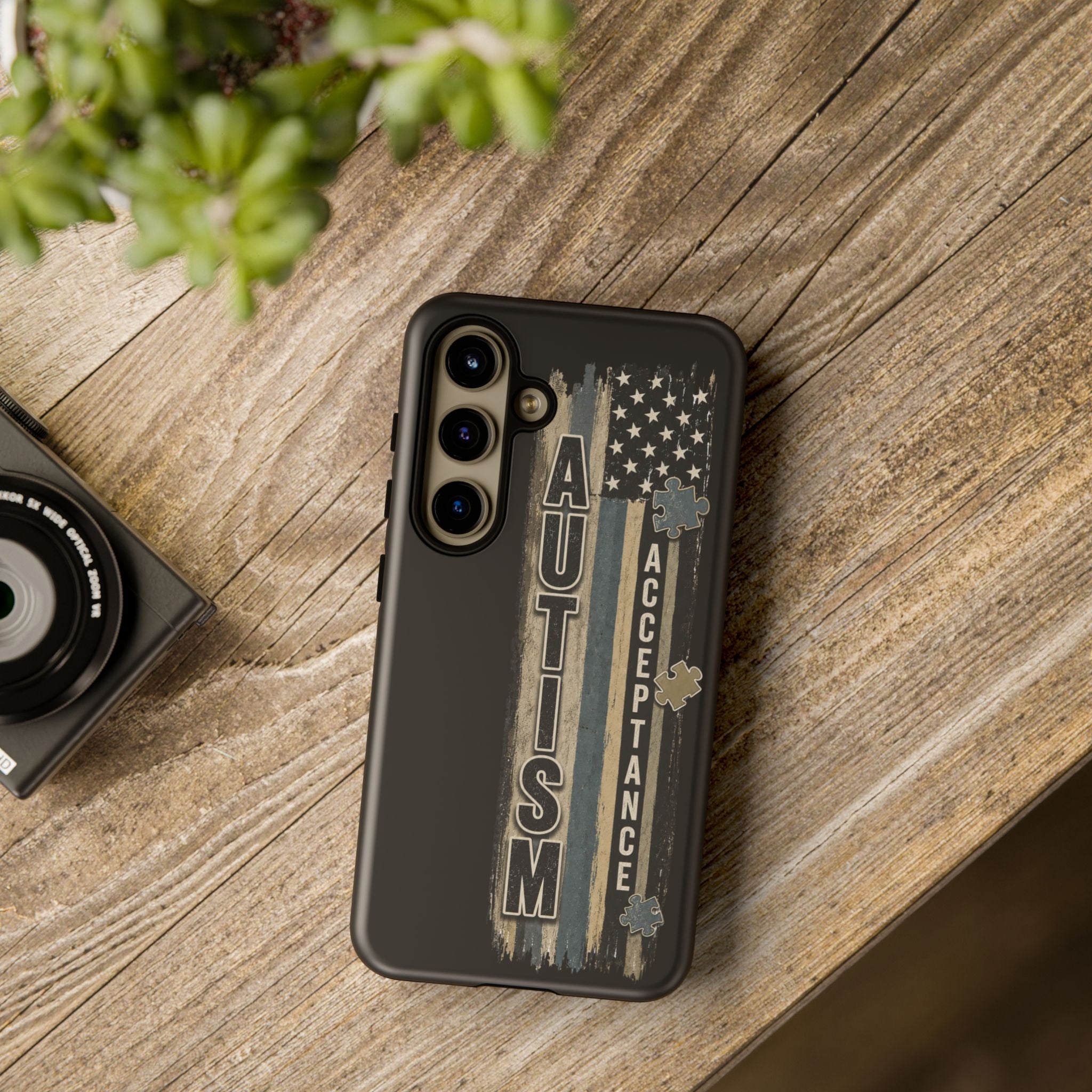 Autism Acceptance Phone Case Puzzle Piece Flag iPhone Samsung Tough Case Autism Awareness Neurodiversity Gift Special Needs Case