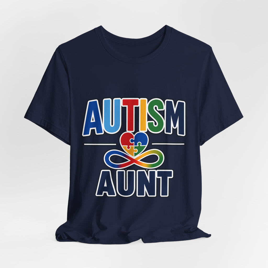 Autism Aunt Shirt | Colorful Puzzle Heart Tee | Autism Acceptance Gift for Aunt | Neurodiversity Awareness T-Shirt | Family Apparel