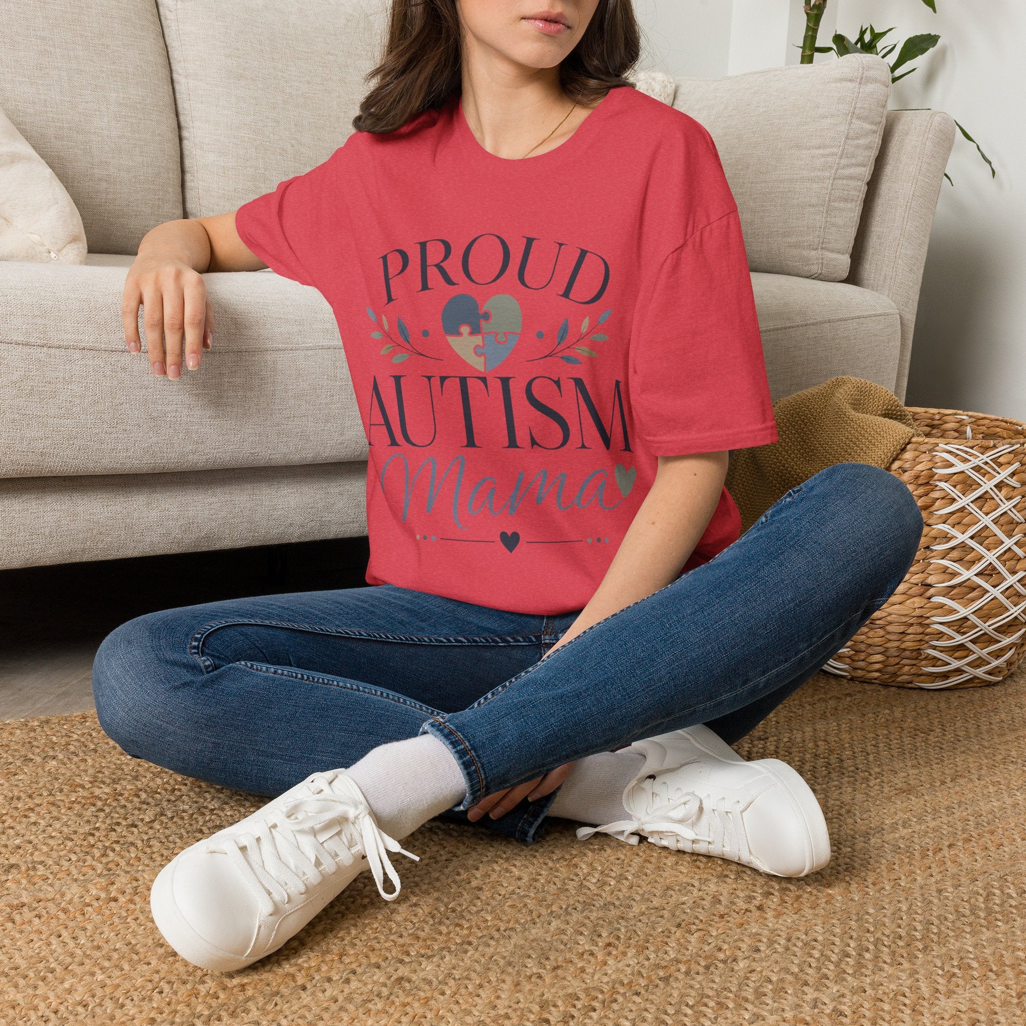 Proud Autism Mama T-Shirt | Puzzle Heart Awareness Tee | Special Needs