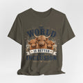 World is Better with Inclusion Tee | Highland Cows Illustration