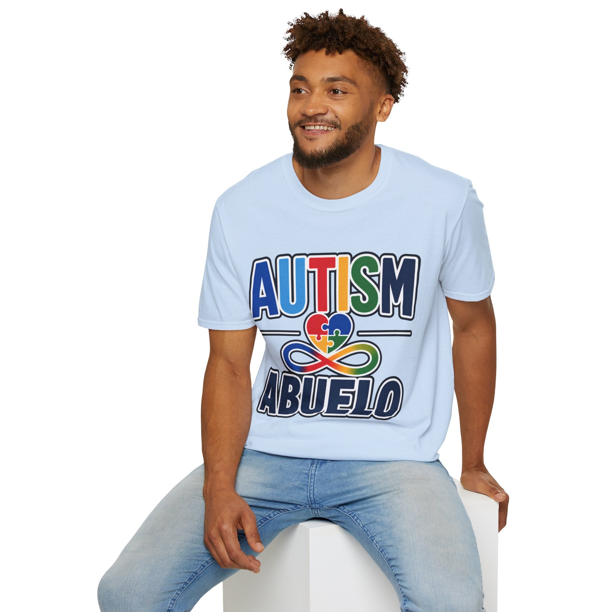 Autism Puzzle Heart Infinity Abuelo T-Shirt | Grandfather Awareness Tee