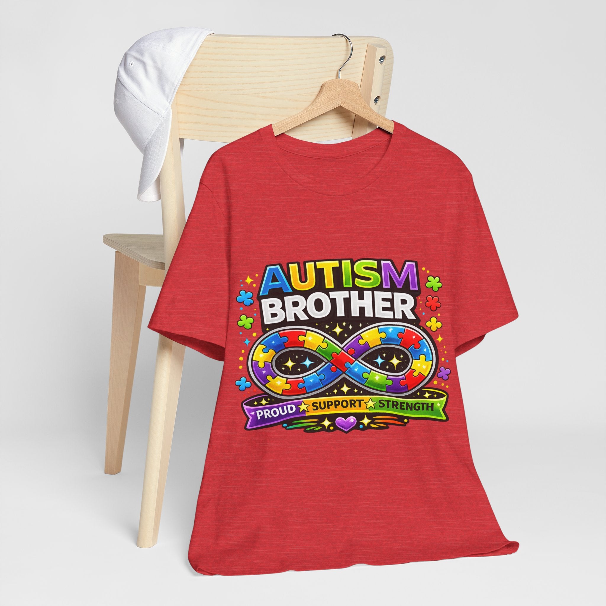 Autism Brother Infinity Puzzle Ribbon T-Shirt | Proud Support Strength