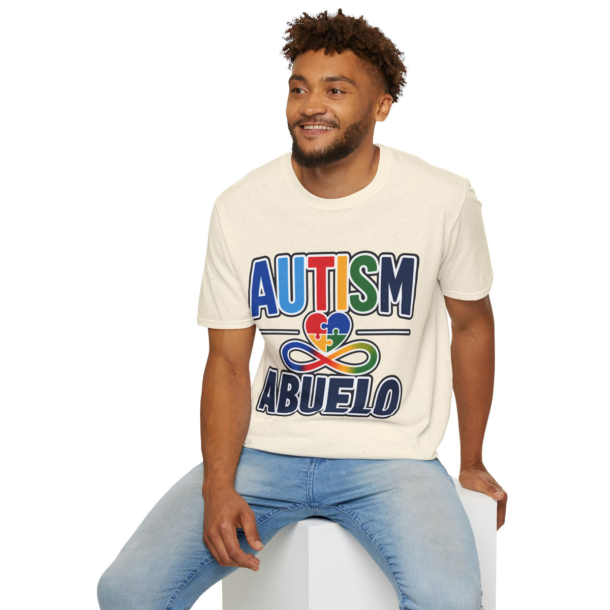 Autism Puzzle Heart Infinity Abuelo T-Shirt | Grandfather Awareness Tee