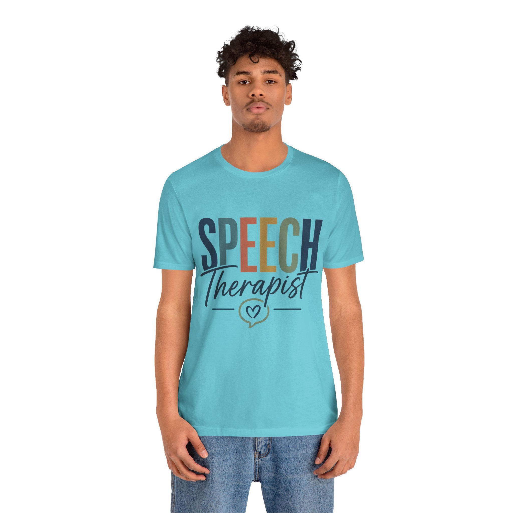 Speech Therapist Shirt | SLP T-Shirt | Heart Typography Graphic Tee | Speech Language Pathologist Gift | Therapist Appreciation Apparel