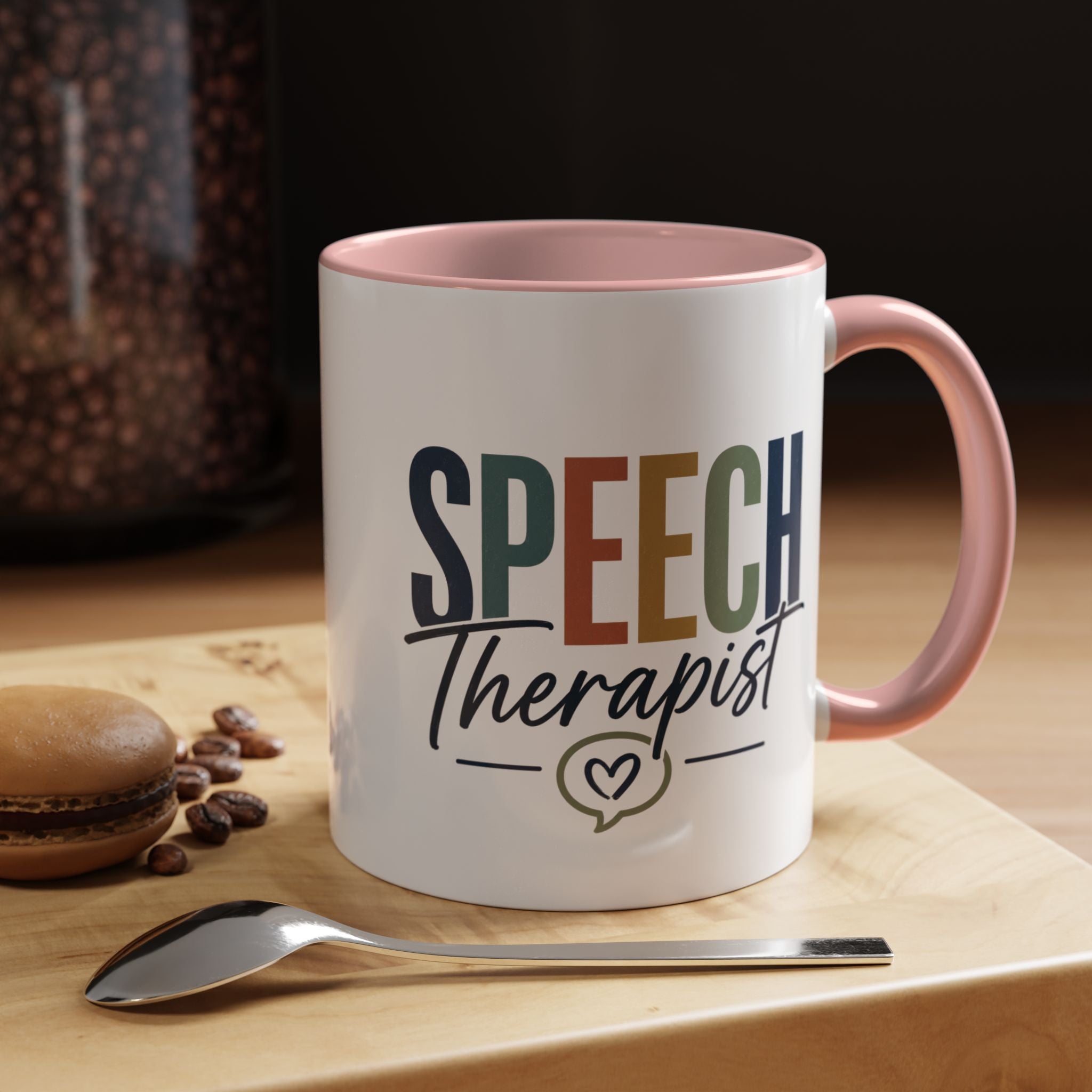 Speech Therapist Coffee Mug | Colorful Lettering Accent Mug