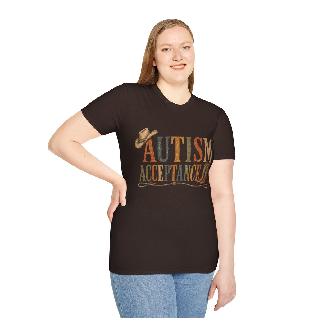 Autism Acceptance T-Shirt | Western Cowboy Hat Typography