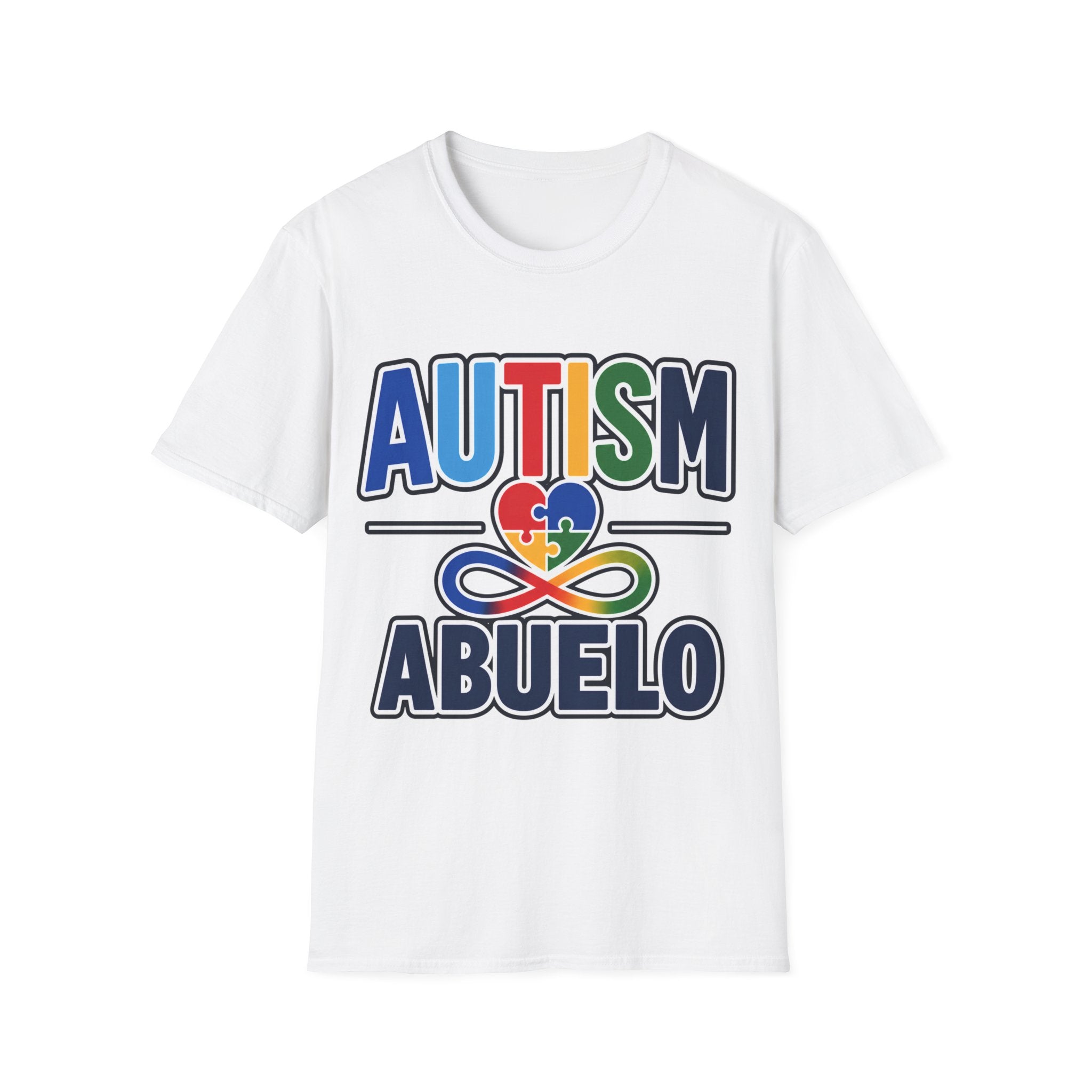Autism Puzzle Heart Infinity Abuelo T-Shirt | Grandfather Awareness Tee