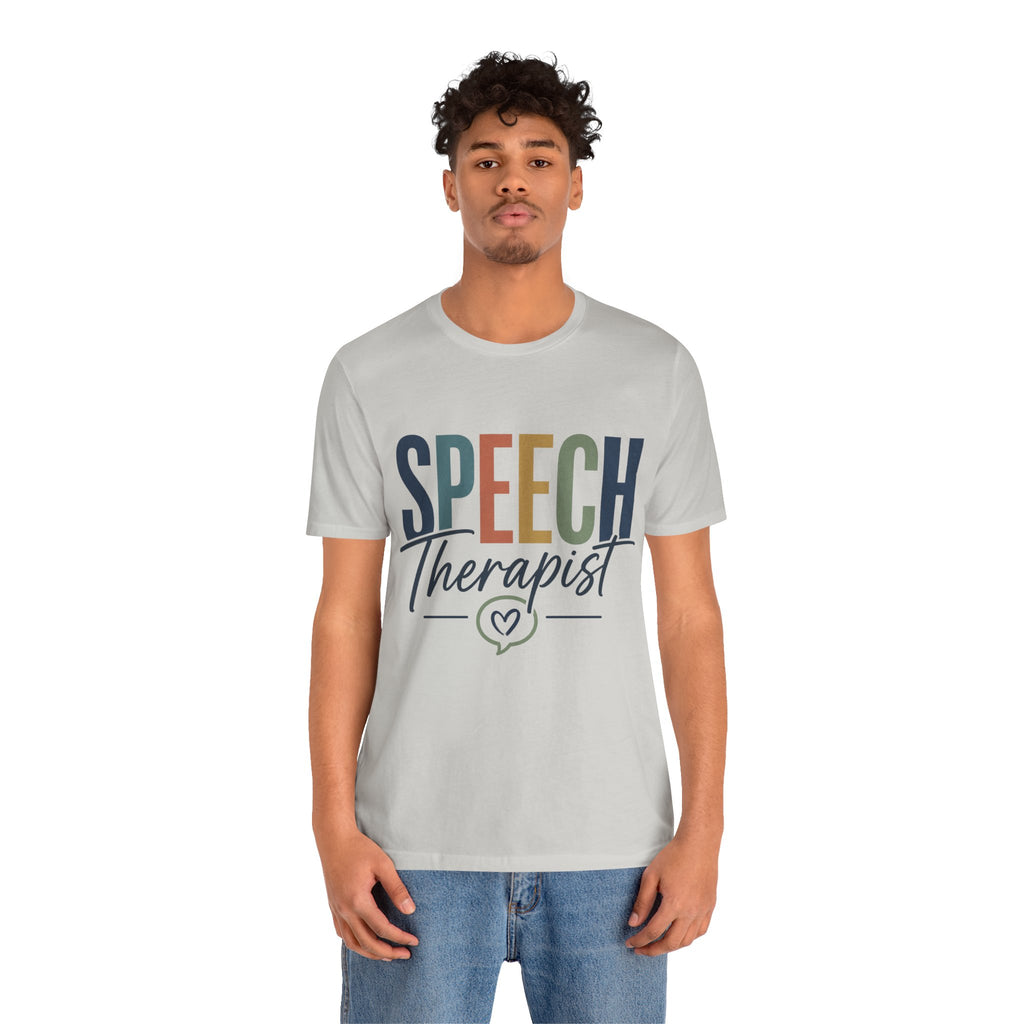 Speech Therapist Shirt | SLP T-Shirt | Heart Typography Graphic Tee | Speech Language Pathologist Gift | Therapist Appreciation Apparel
