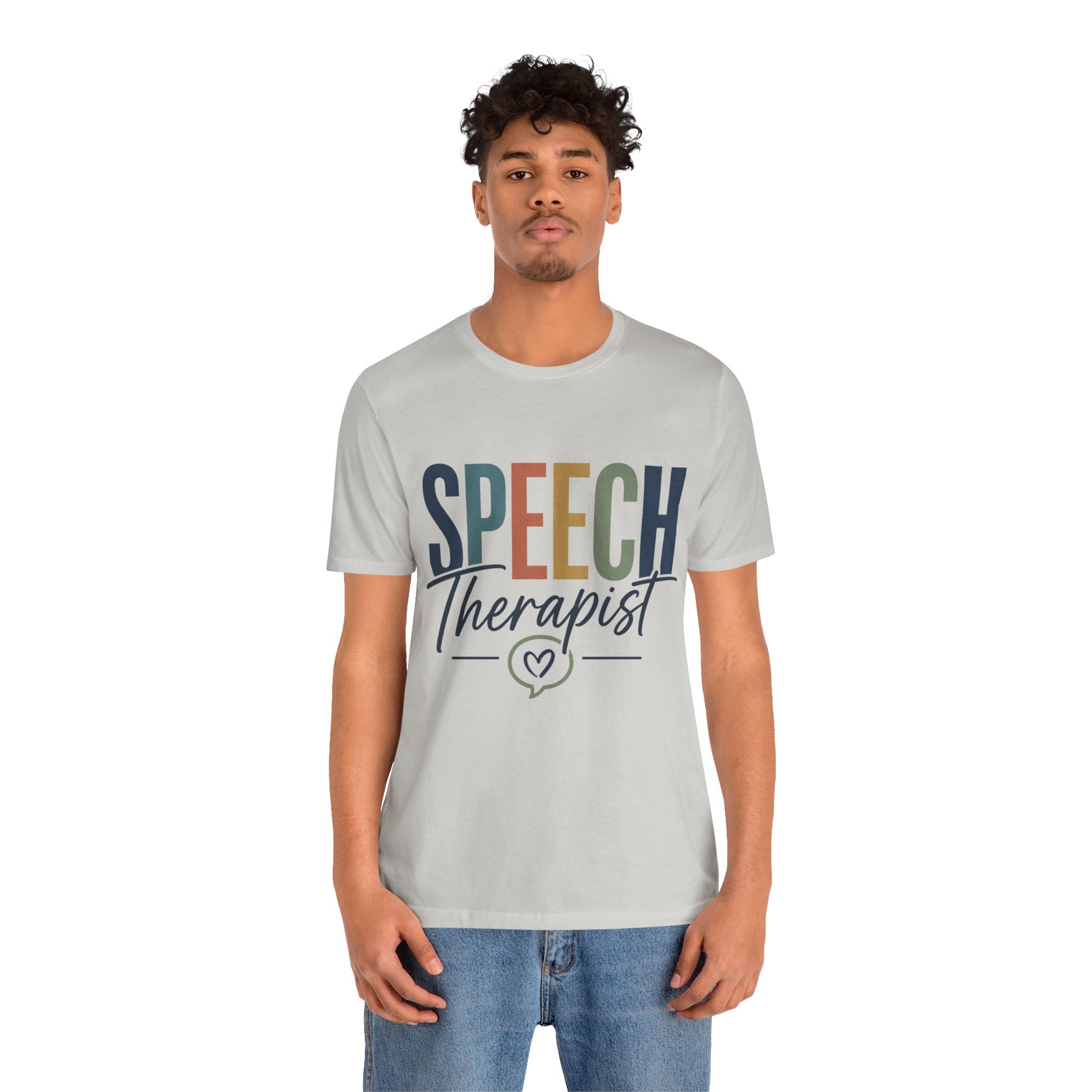 Speech Therapist Shirt | SLP T-Shirt | Heart Typography Graphic Tee | Speech Language Pathologist Gift | Therapist Appreciation Apparel