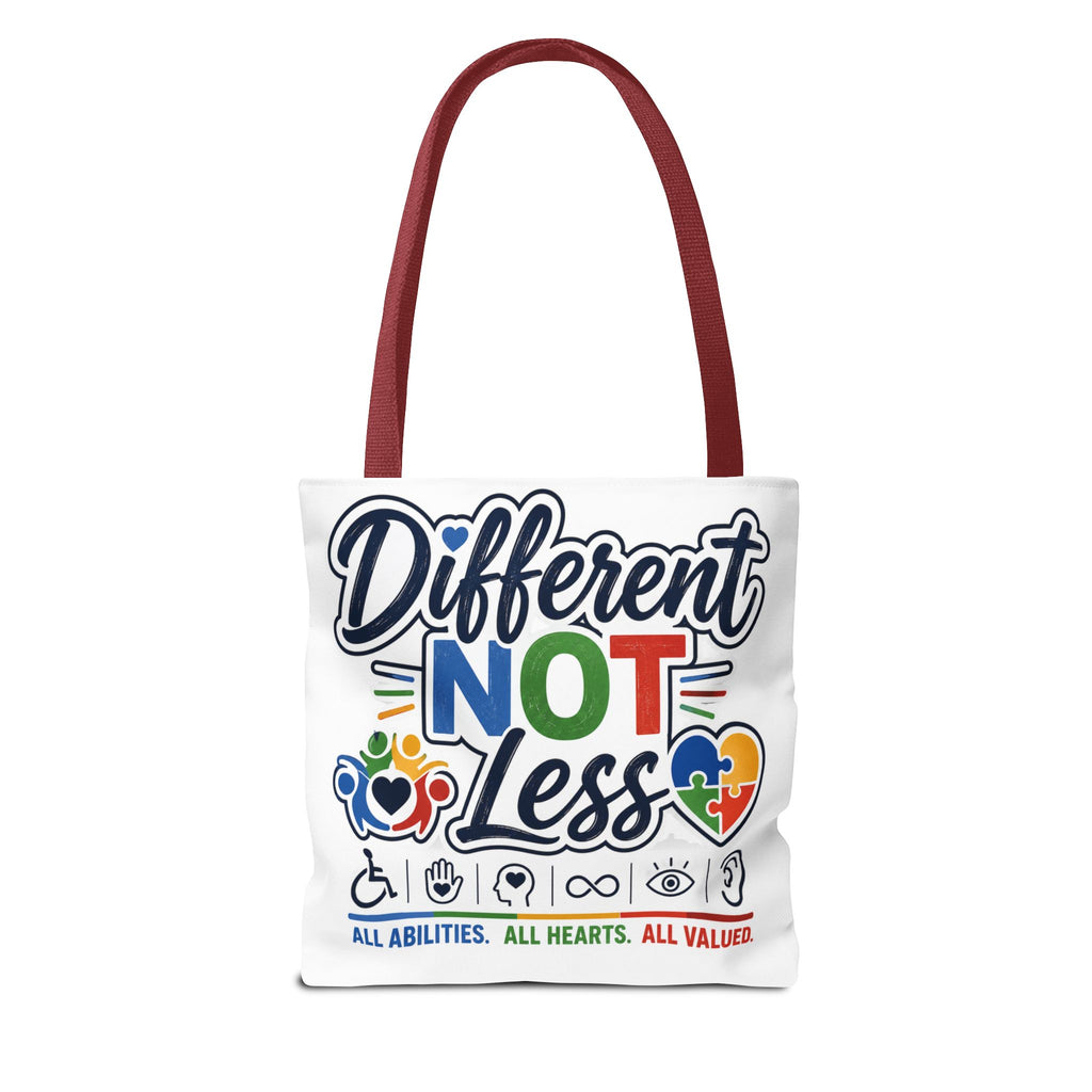 Different Not Less Tote Bag | Neurodiversity Awareness, All Abilities Design