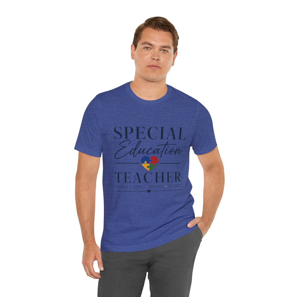 Special Education Teacher Shirt | Teach Love Inspire T-Shirt | Puzzle Heart Graphic Tee | Autism Acceptance Gift | Inclusive Teacher