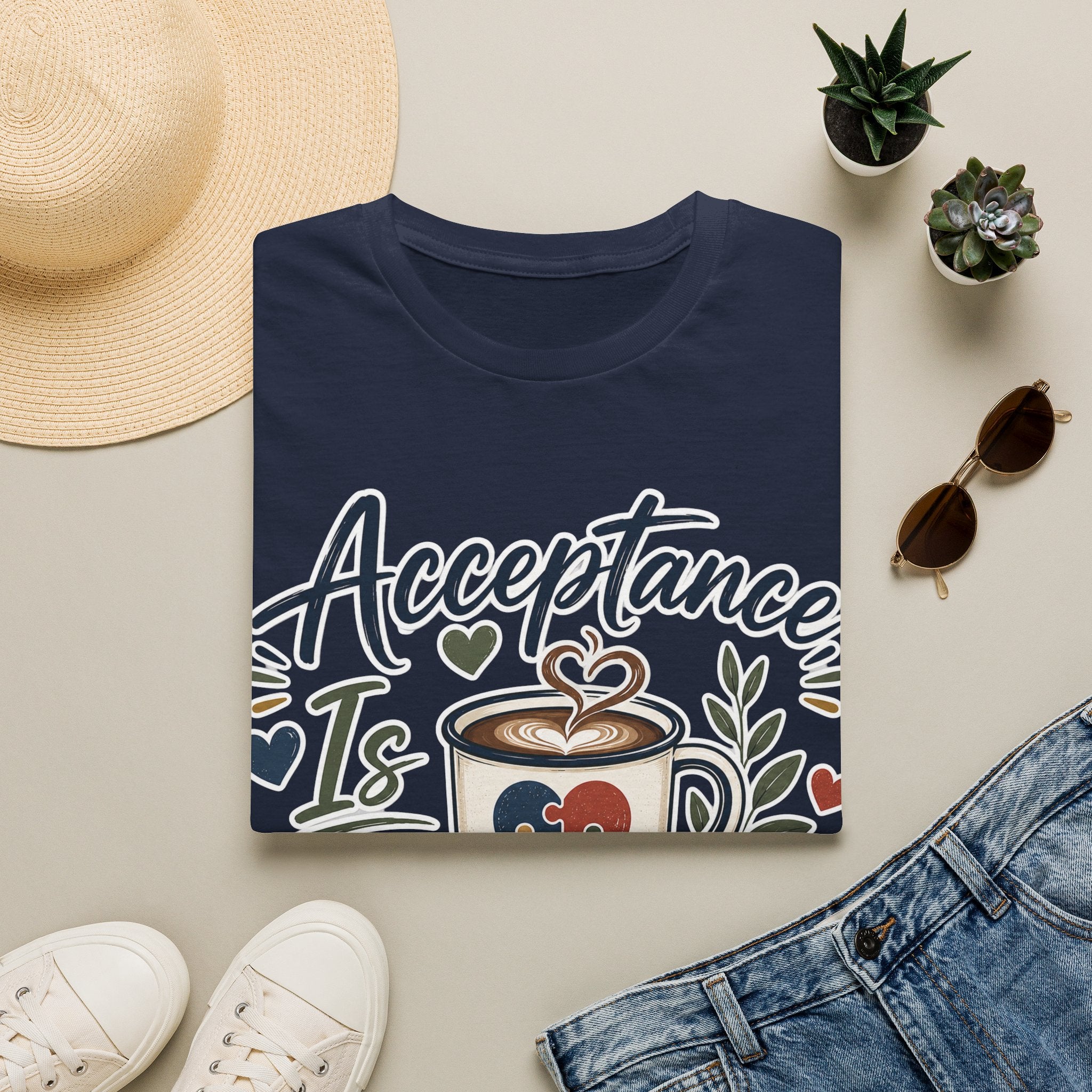 Acceptance Is Always Brewing Shirt | Coffee Lover T-Shirt | Autism Acceptance Tee | Inclusive Graphic Shirt | Barista Gift