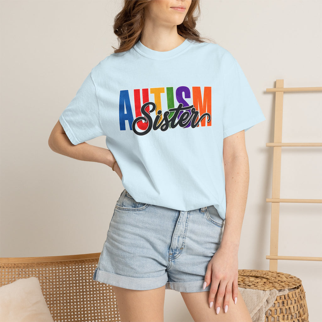 Autism Sister Shirt Proud Autism Sister T Shirt Autism Awareness Autism Acceptance Gift Puzzle Heart Special Needs Sibling Tee