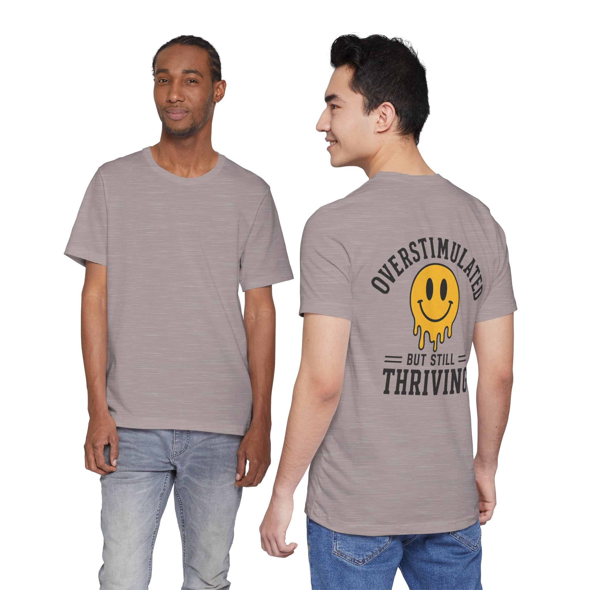 Overstimulated But Still Thriving Shirt | Smiley Face Tee | Neurodivergent Shirt | ADHD Autism Mental Health Gift | Introvert Tee