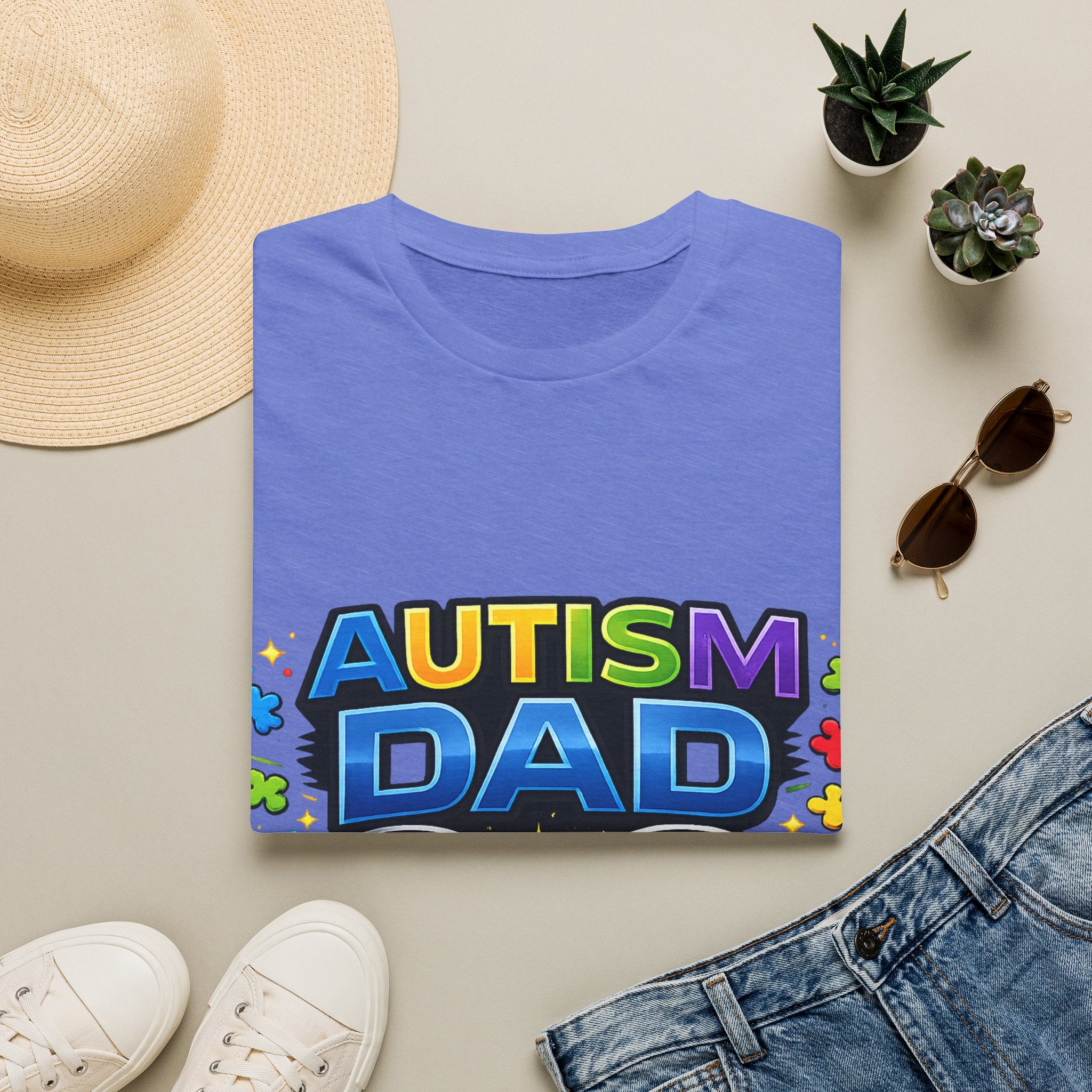 Autism Dad Shirt | Proud Autism Father Tee | Infinity Puzzle Ribbon T-Shirt | Autism Awareness Gift for Dad | Neurodiversity Support