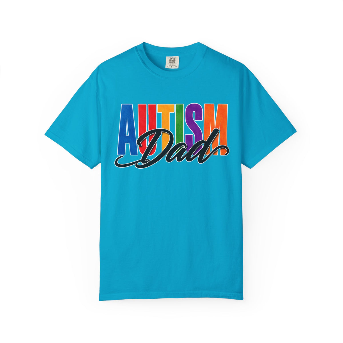 Autism Dad Shirt Autism Dad T Shirt Proud Autism Father Rainbow Block Letter Tee Autism Awareness Autism Acceptance Gift for Dad