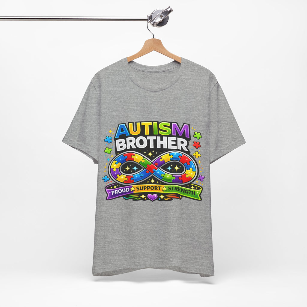 Autism Brother Infinity Puzzle Ribbon T-Shirt | Proud Support Strength