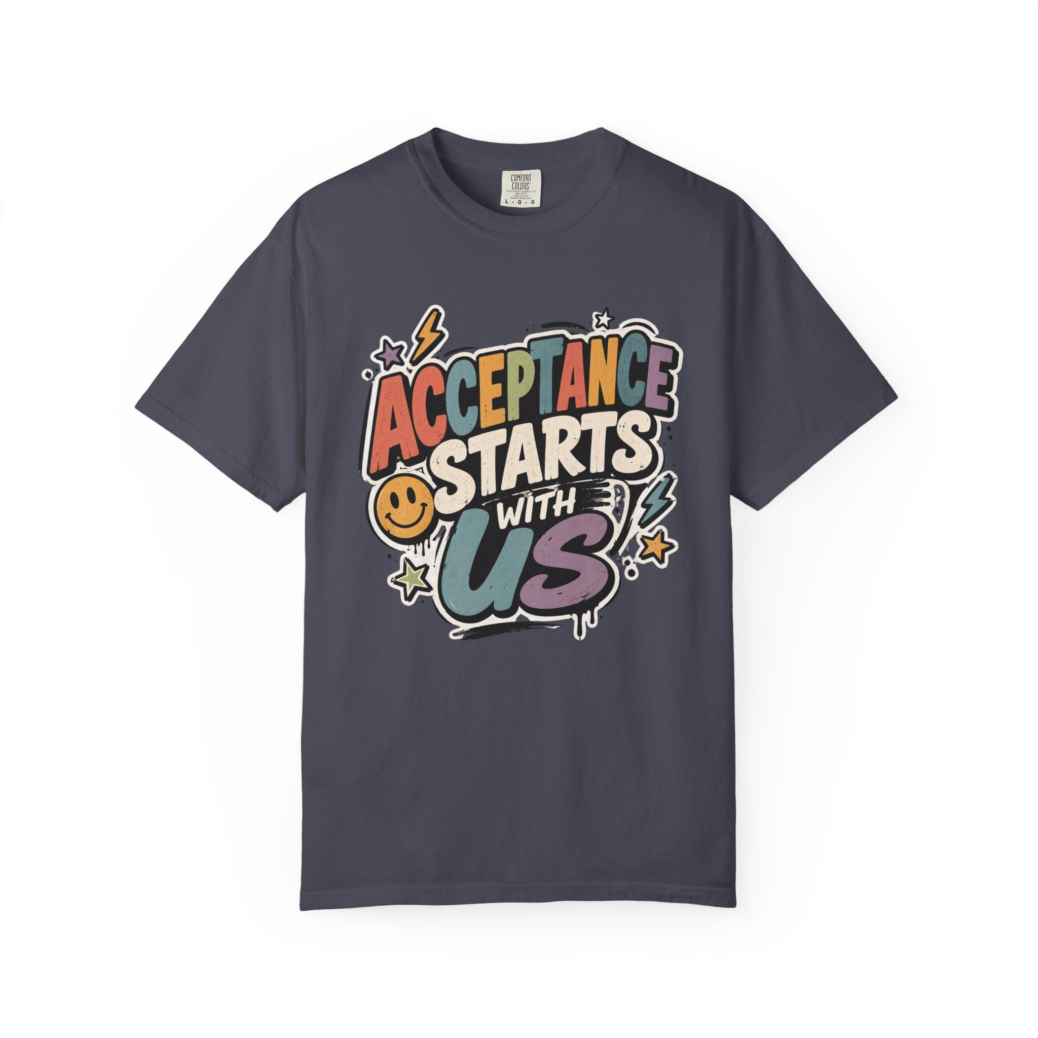 Acceptance Starts With Us T-shirt | Positive Message Graphic Tee