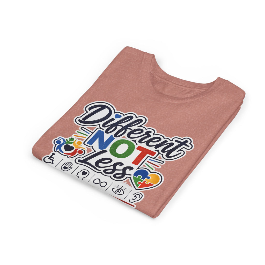 Youth Tee — "Different Not Less" Inclusive Pride Autism Awareness Shirt