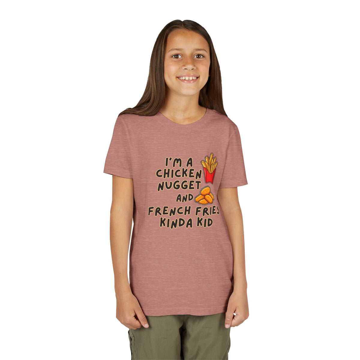 I'm A Chicken Nugget And French Fries Kinda Kid Youth Tee, Autism Picky Eater Shirt, Kids Food Humor Tee, Autism Sensory Eating Gift