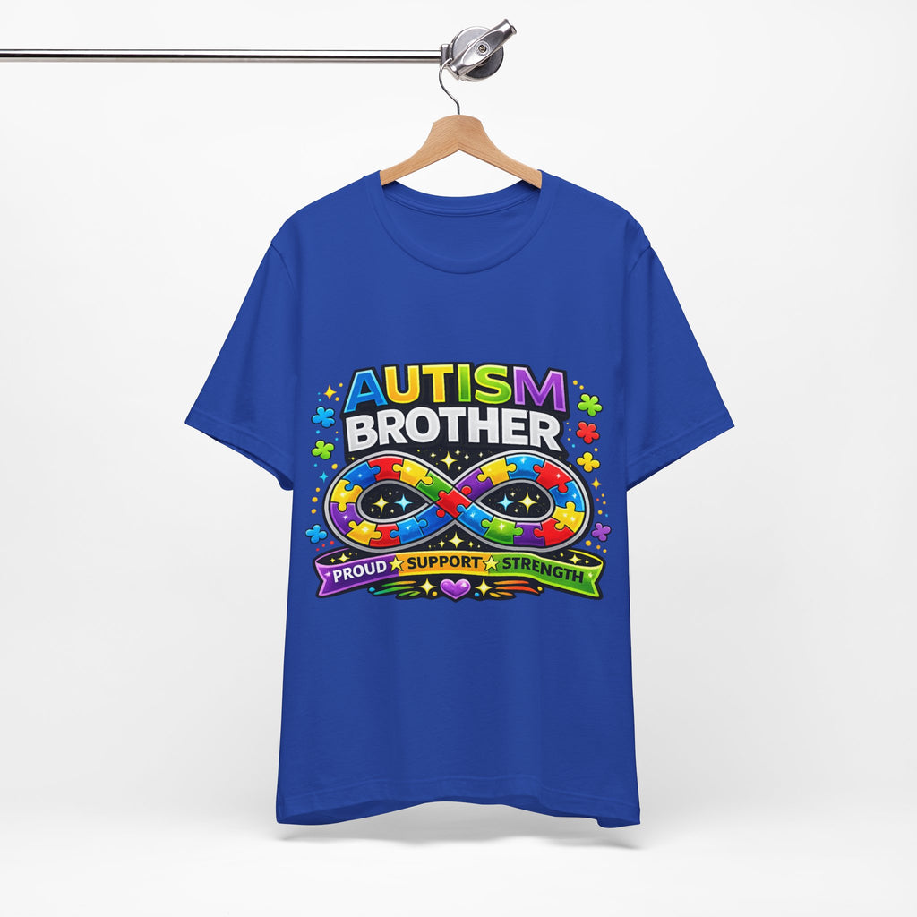 Autism Brother Infinity Puzzle Ribbon T-Shirt | Proud Support Strength