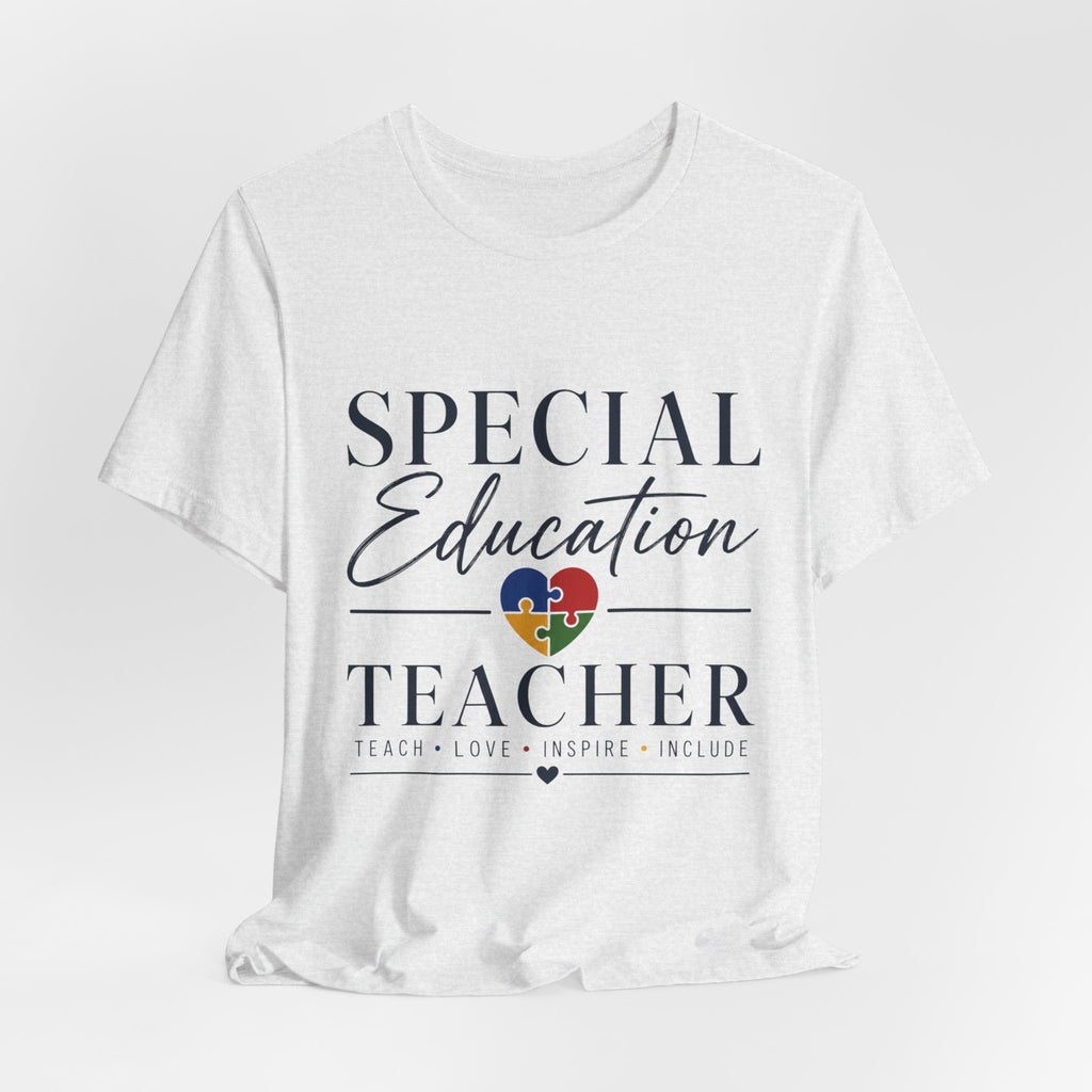 Special Education Teacher Shirt | Teach Love Inspire T-Shirt | Puzzle Heart Graphic Tee | Autism Acceptance Gift | Inclusive Teacher
