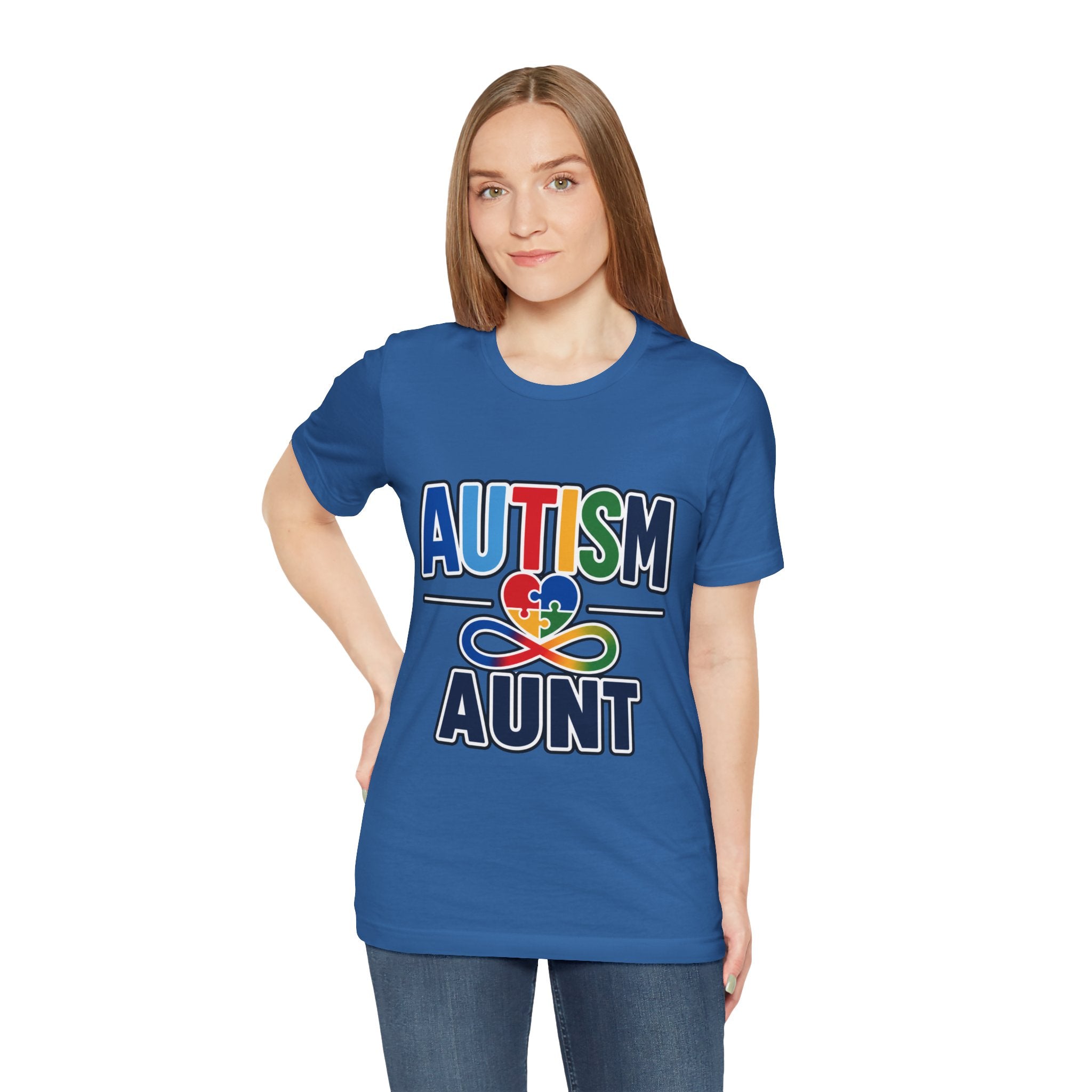 Autism Aunt Shirt | Colorful Puzzle Heart Tee | Autism Acceptance Gift for Aunt | Neurodiversity Awareness T-Shirt | Family Apparel