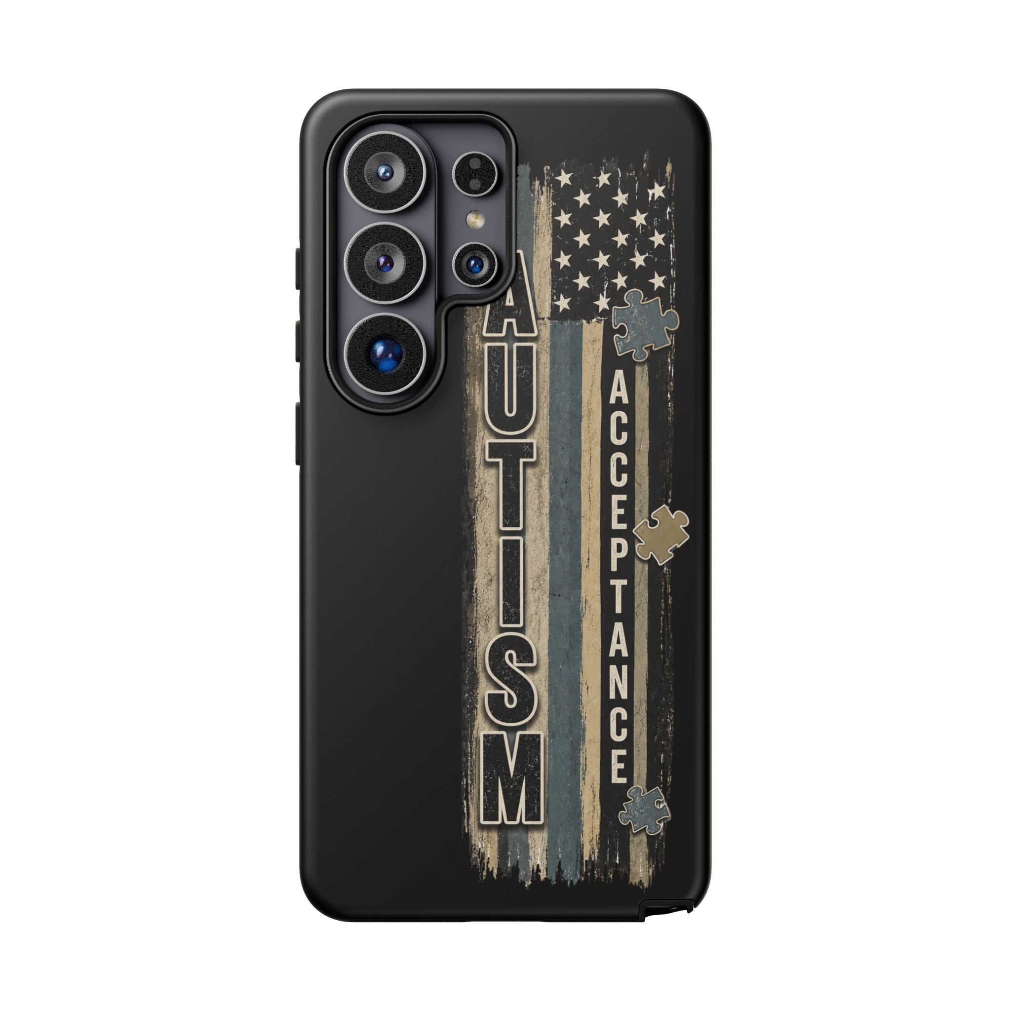 Autism Acceptance Phone Case Puzzle Piece Flag iPhone Samsung Tough Case Autism Awareness Neurodiversity Gift Special Needs Case