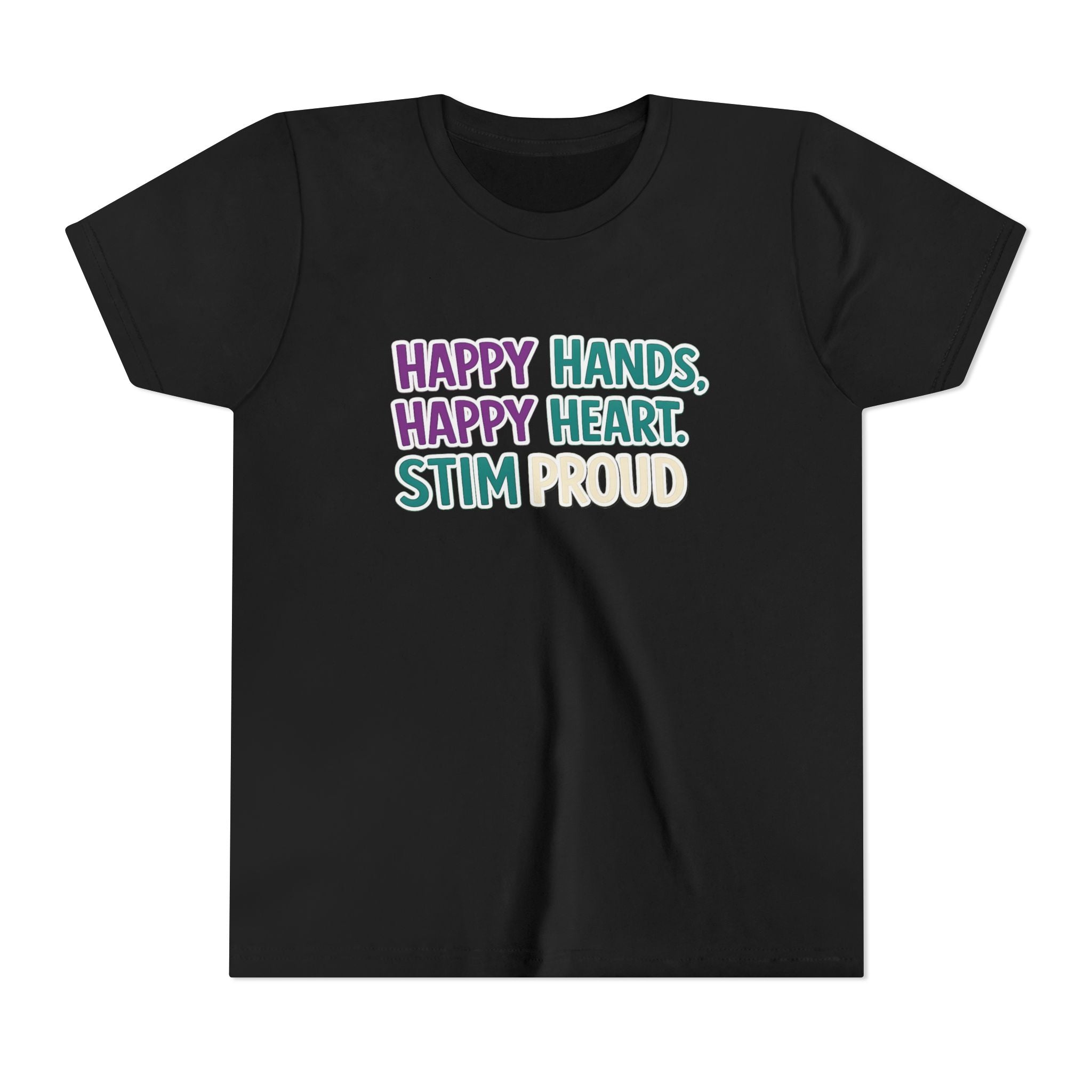 Happy Hands Happy Heart Youth Shirt Stim Proud Autism Awareness T Shirt Sensory Friendly Kids Neurodivergent Special Needs Tee