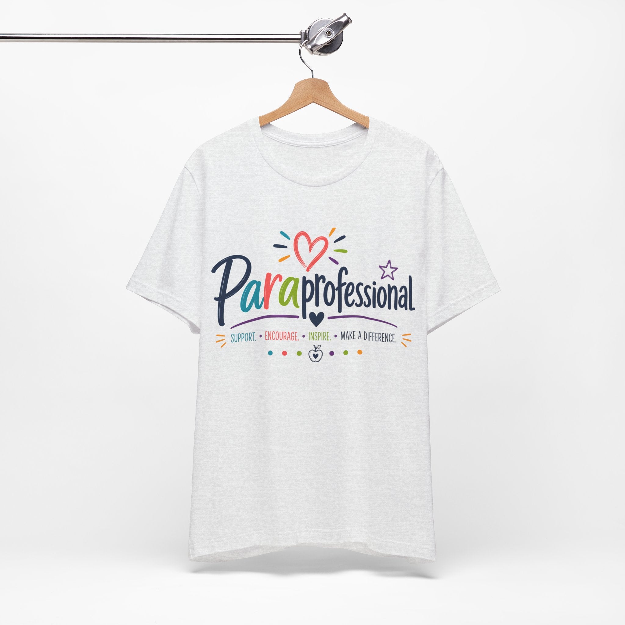 ParaProfessional T‑Shirt — Colorful Heart Design, Support Encourage Inspire Tee