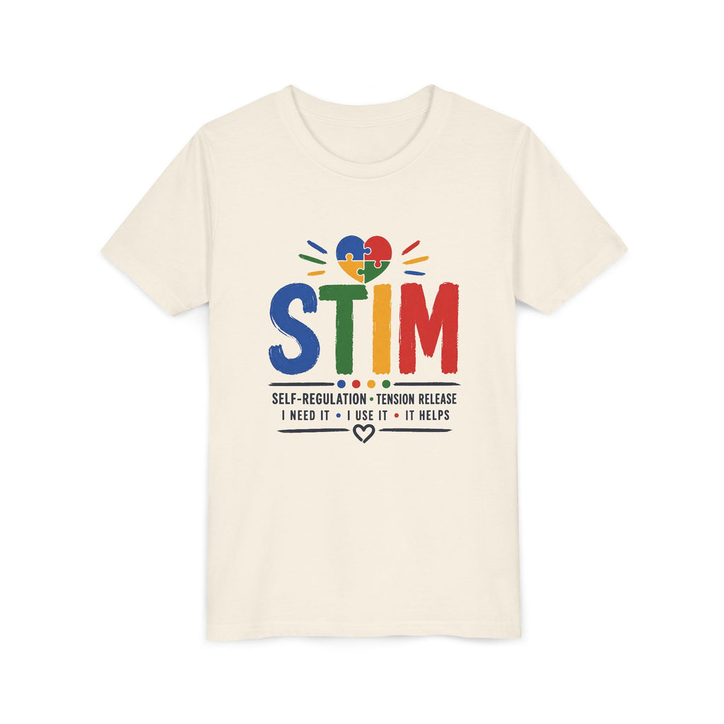 Sensory STIM Pride Heart Youth Tee | Autism Sensory Regulation Shirt
