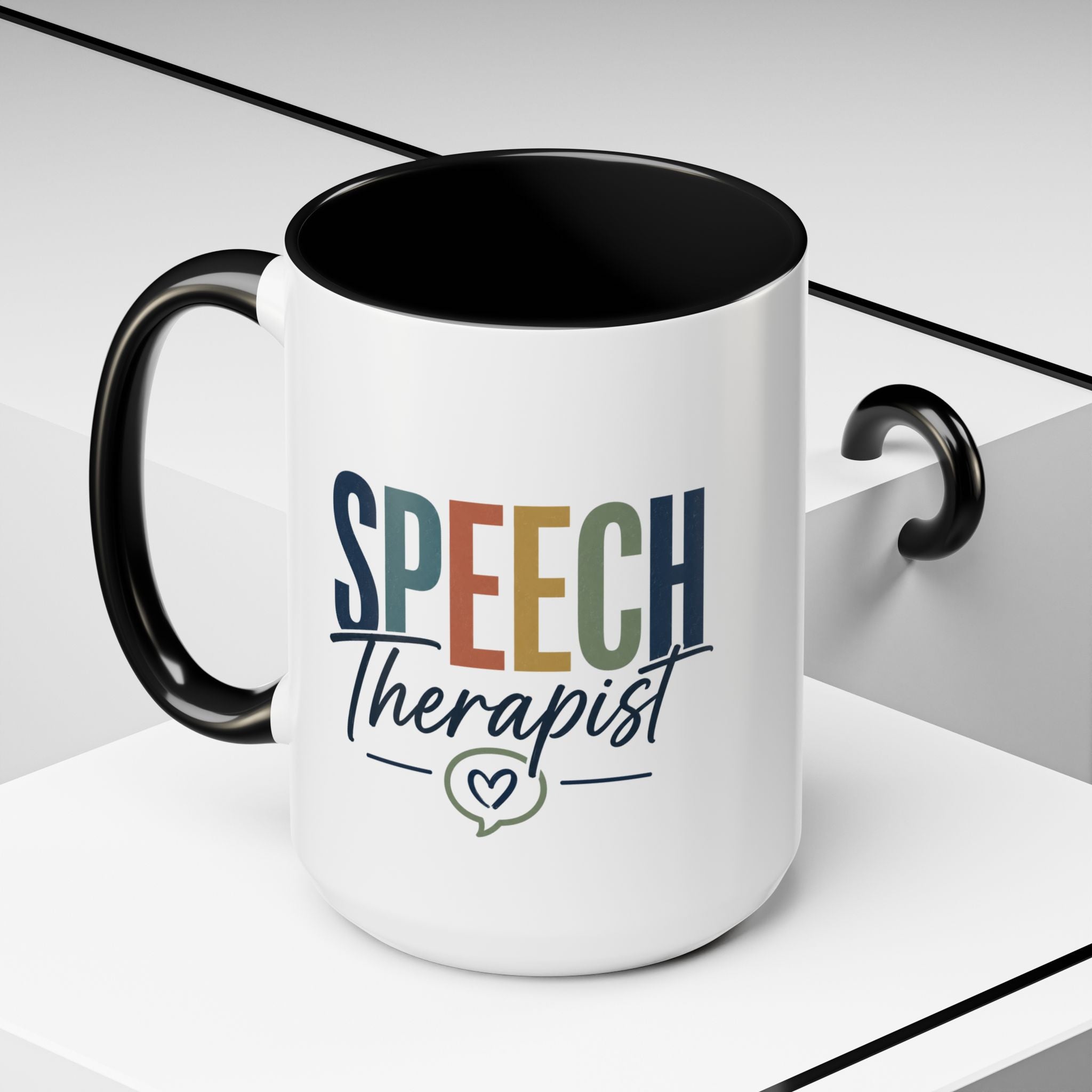 Speech Therapist Coffee Mug | Colorful Lettering Accent Mug