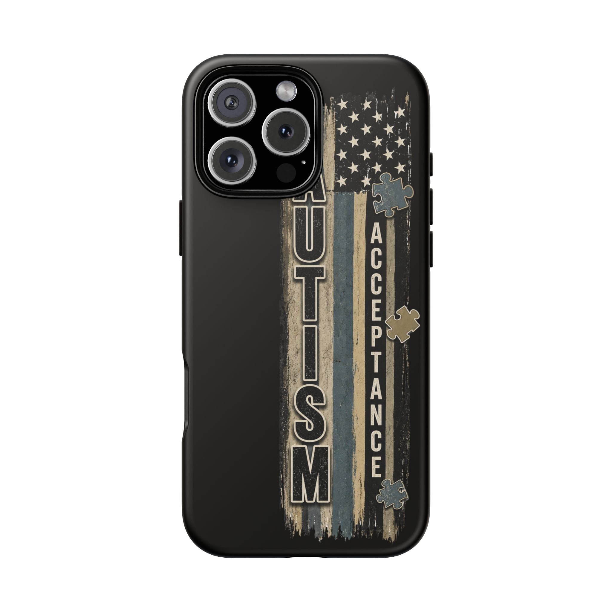 Autism Acceptance Phone Case Puzzle Piece Flag iPhone Samsung Tough Case Autism Awareness Neurodiversity Gift Special Needs Case