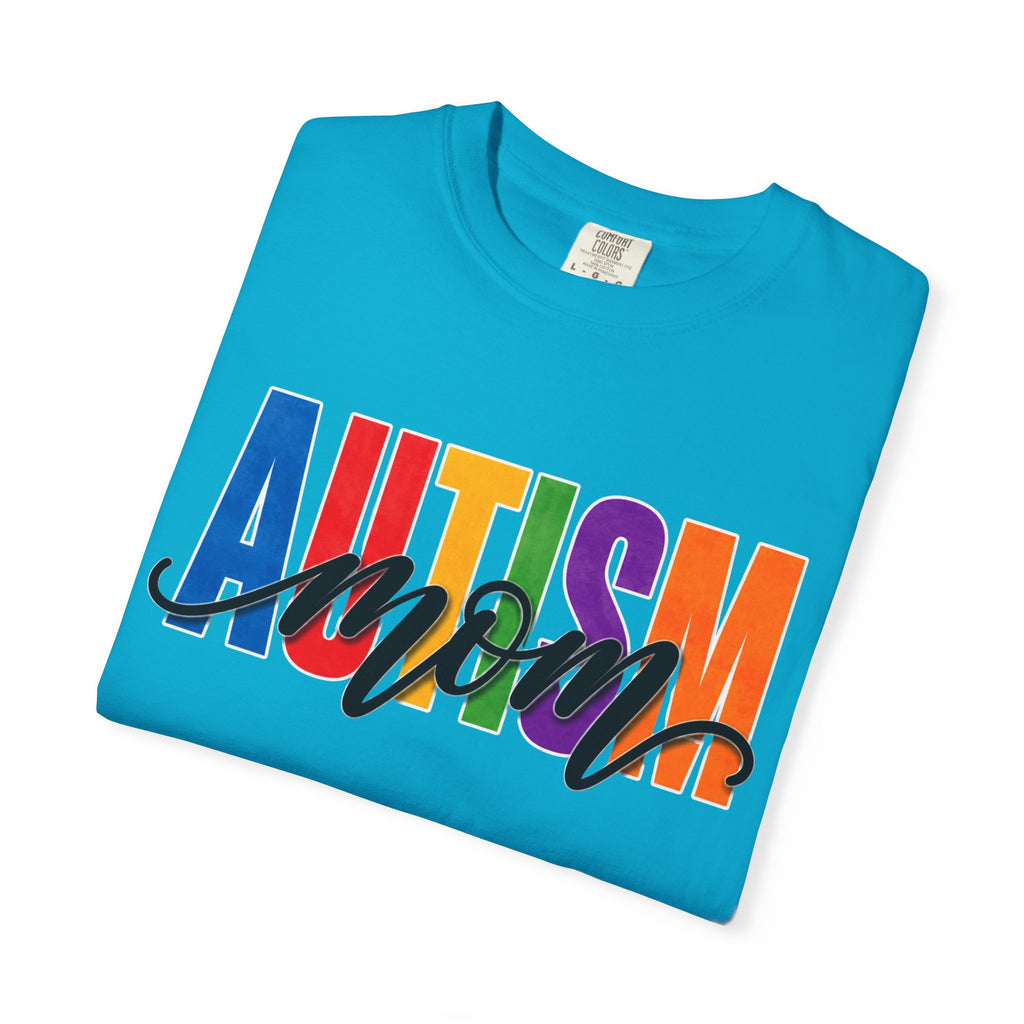 Autism Mom Shirt Autism Mom T Shirt Rainbow Block Letter Tee Script Mom Graphic Autism Awareness Autism Acceptance Gift for Mom