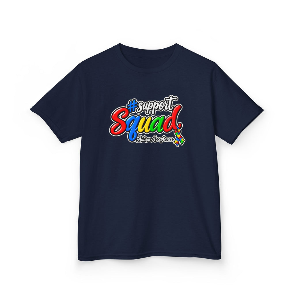 Support Squad Autism Acceptance Youth Shirt, Unisex Softstyle T-Shirt, Autism Awareness Family Tee, Autism Advocate Team Gift