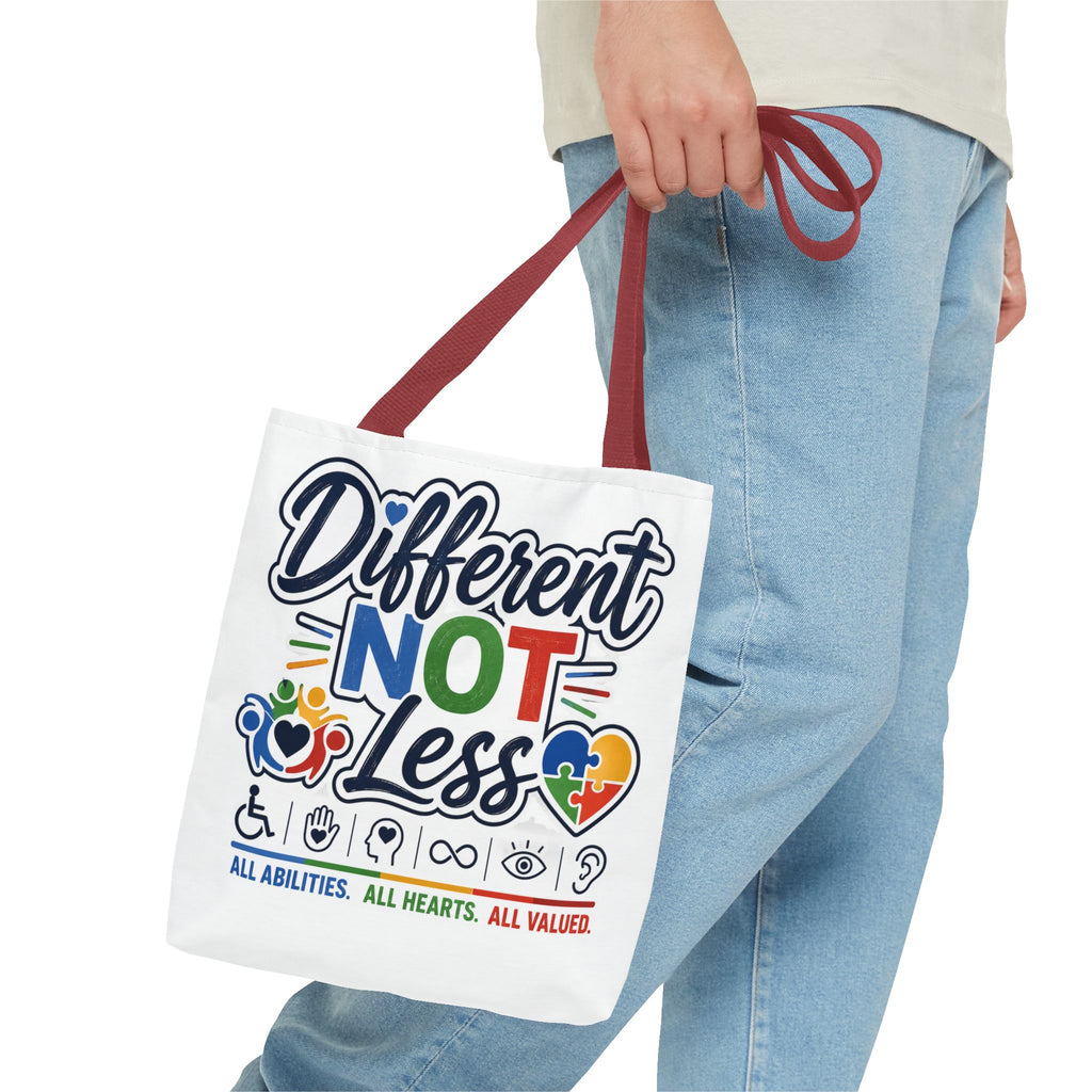 Different Not Less Tote Bag | Neurodiversity Awareness, All Abilities Design