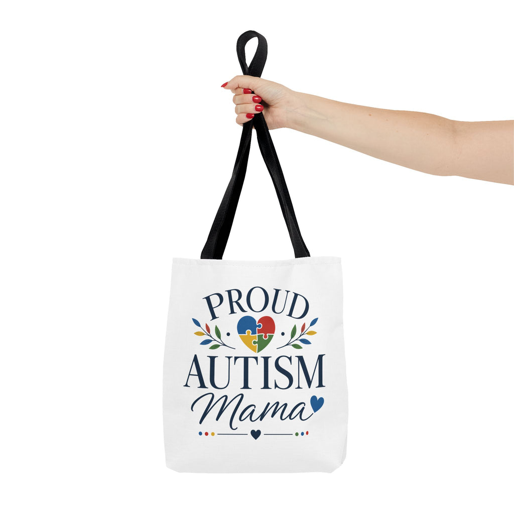 Proud Autism Mama Tote Bag | Puzzle Heart Support Awareness