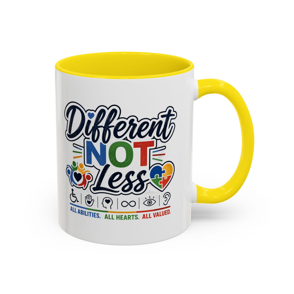 Different Not Less Accent Coffee Mug – Disability Pride Inspirational 11/15oz