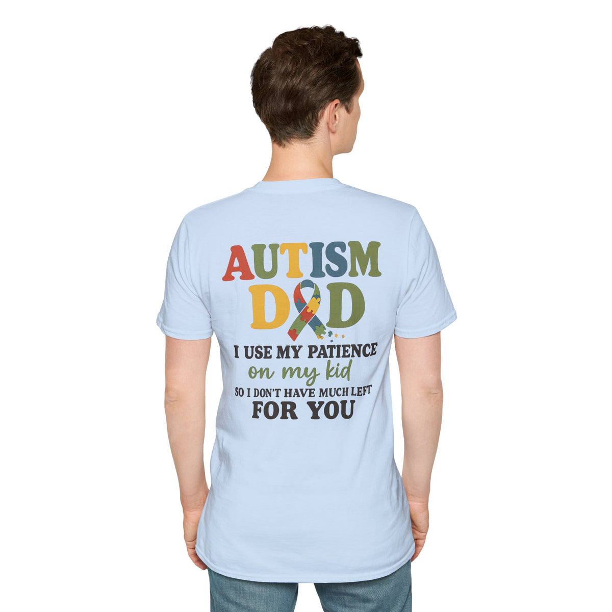 Autism Dad T-Shirt | Rainbow Puzzle Support Tee