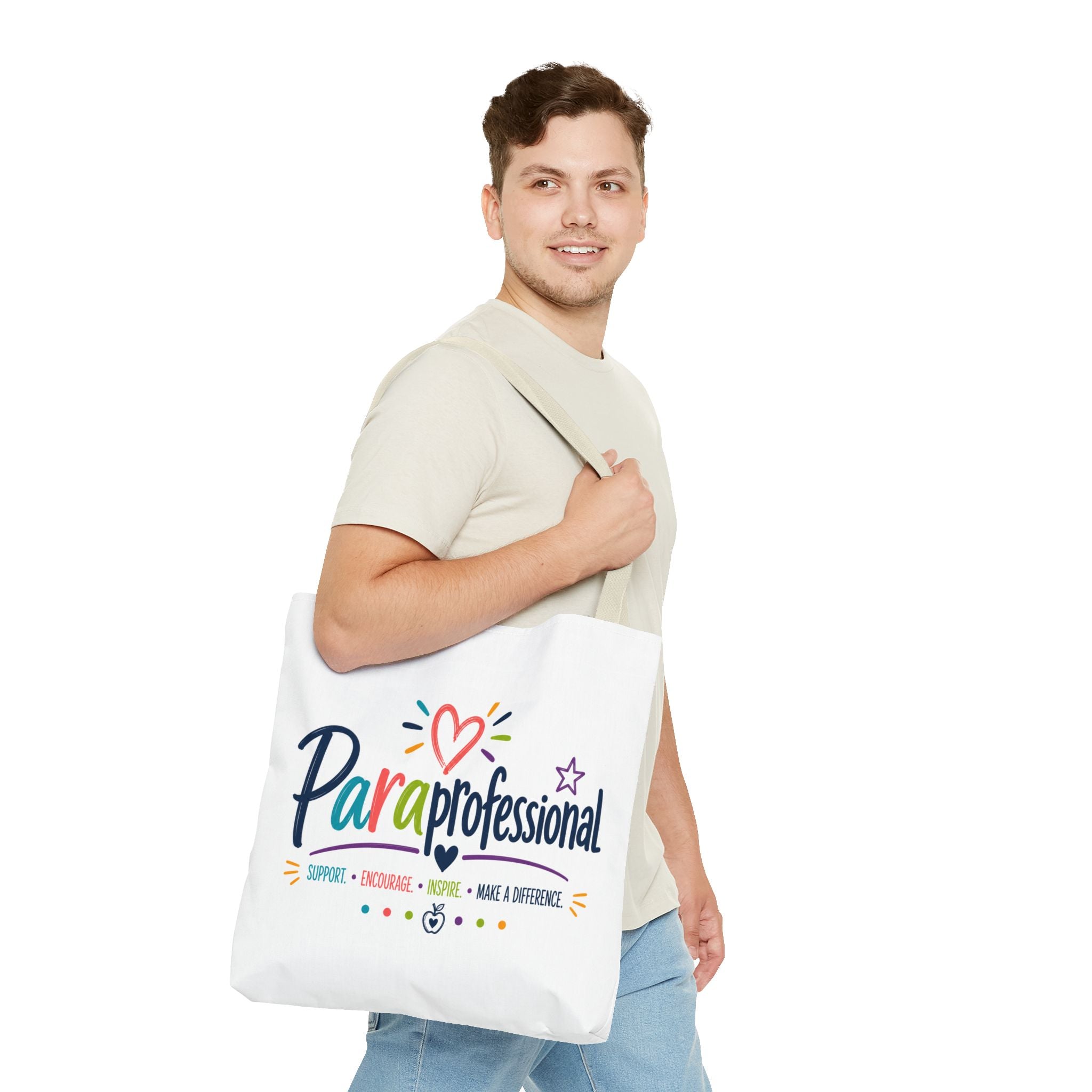 Paraprofessional Heart Logo Tote Bag | School Staff Appreciation
